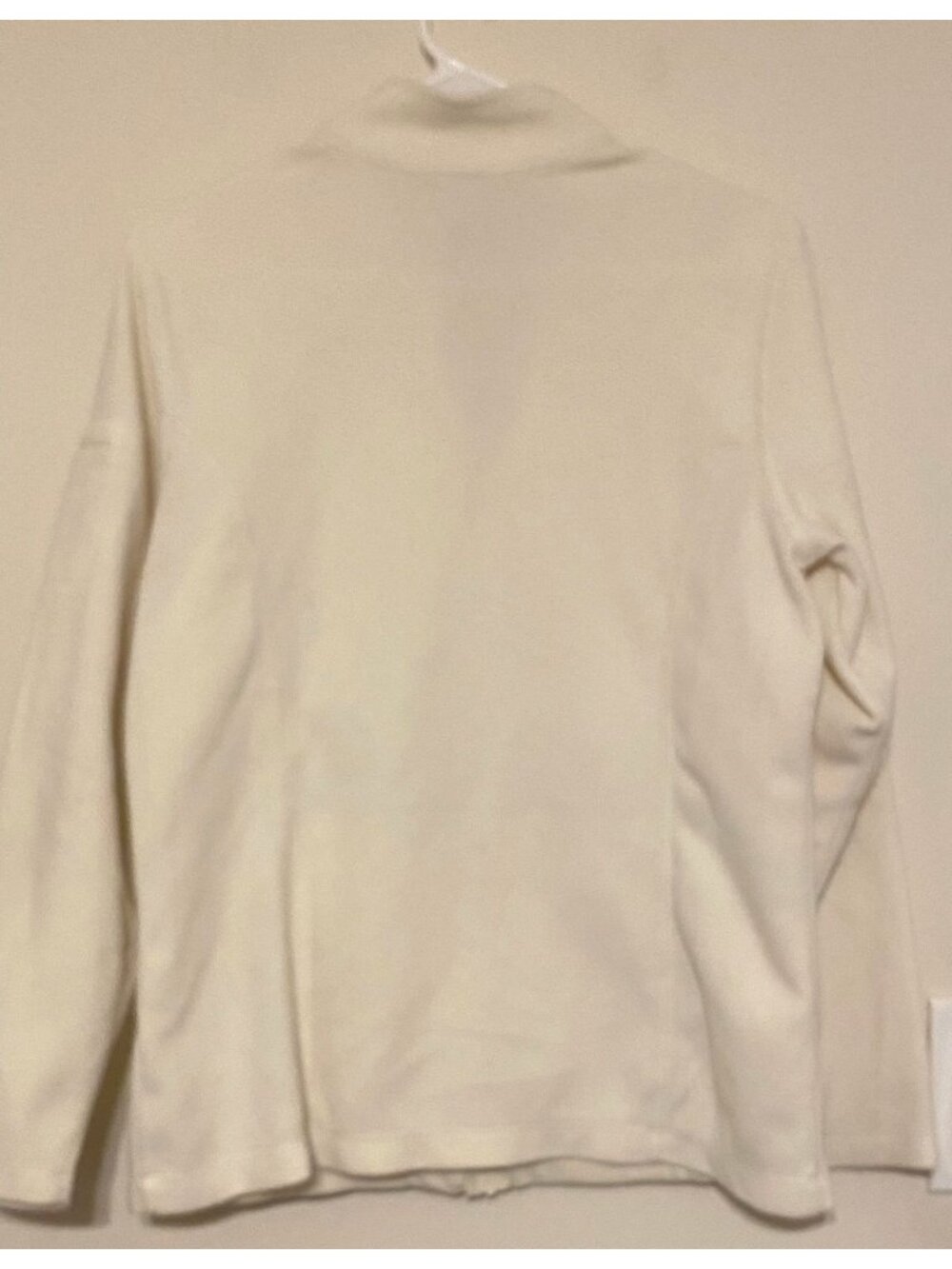 Women's L.L. Bean Fleece Sweater Full Zip White Ivory Size Medium 0FPU4 - Picture 3 of 3